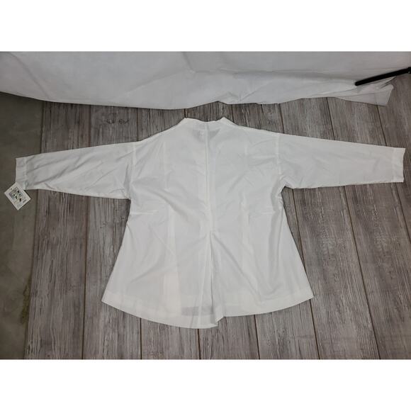 NWT Spirithouse white Button Down Top Size S/M Cotton Blend Long Sleeve - Picture 9 of 9